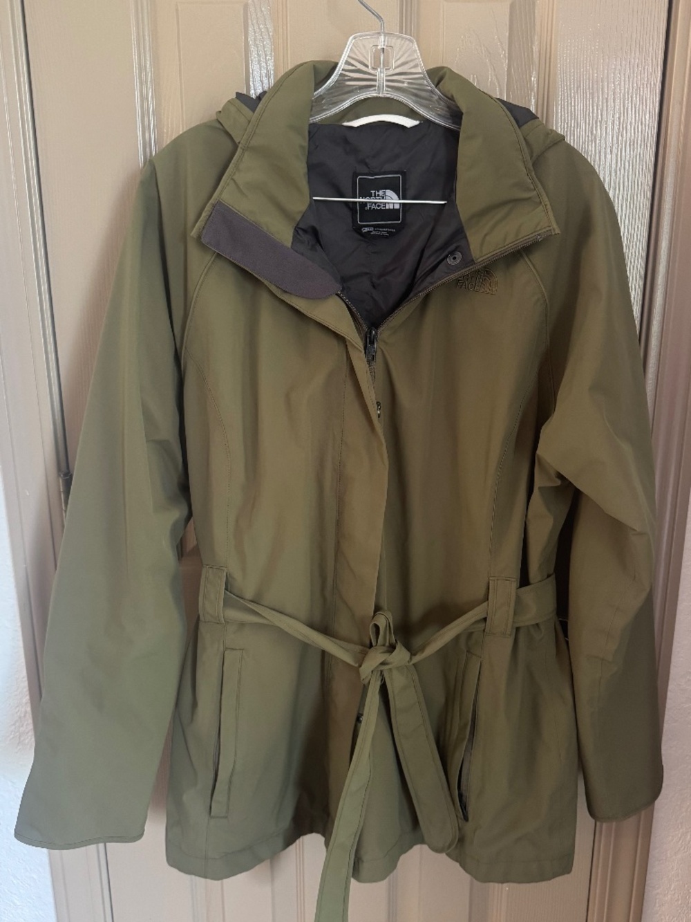North Face windbreaker rain coat green Sz XL fully lined